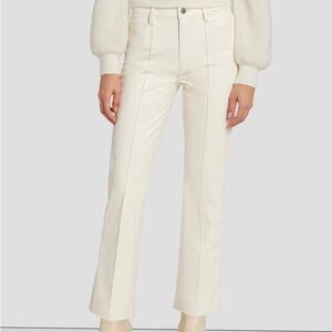 7 For All Mankind Faux Leather Slacks / Pants Cream Size Large